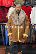 Men's London Shearling With Fox Collar