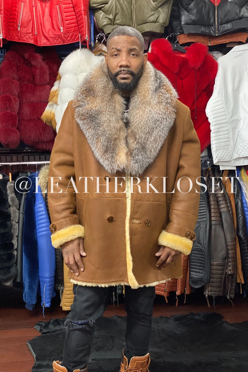 Men's London Shearling With Fox Collar