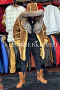 Men's Marlboro Shearling With Oversized Fox Collar