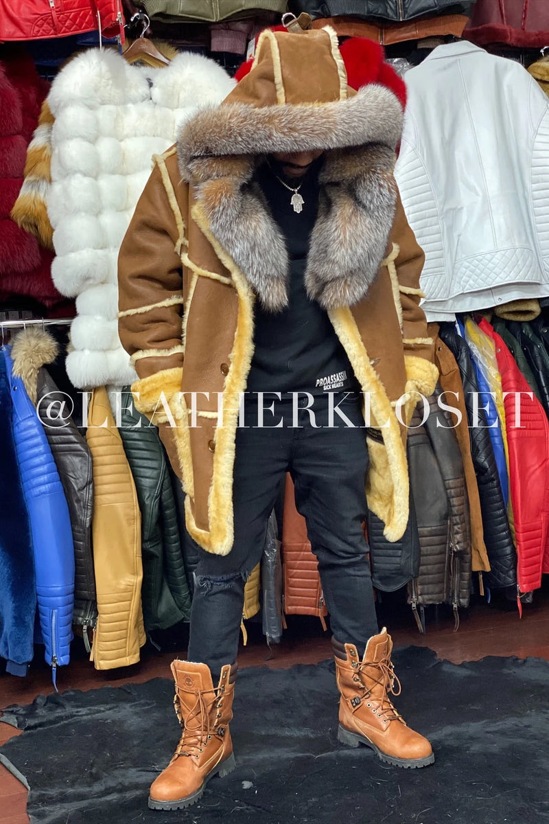 Men's Marlboro Shearling With Oversized Fox Collar