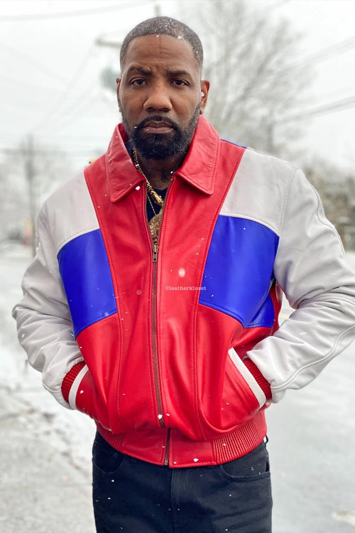 Men's Mason Bomber Jacket [Red/Royal Blue/White]