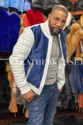 Men's Meek Bomber Jacket White-Blue