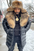 Men's Michelin 3/4 Puffer With Fur And Matching Hat