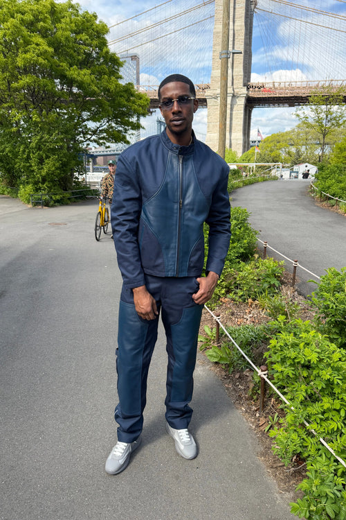 Men's Moto Set — Cotton Twill & Leather