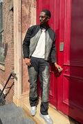 Men's Moto Set — Cotton Twill & Leather