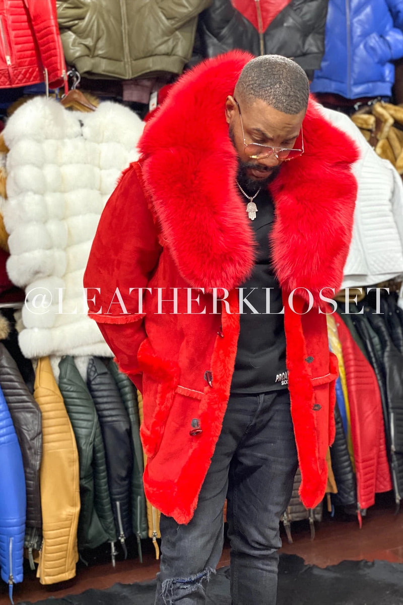 Men's Real Shearling Duffle With Oversize Fox