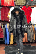 Men's Real Shearling Duffle With Oversize Fox
