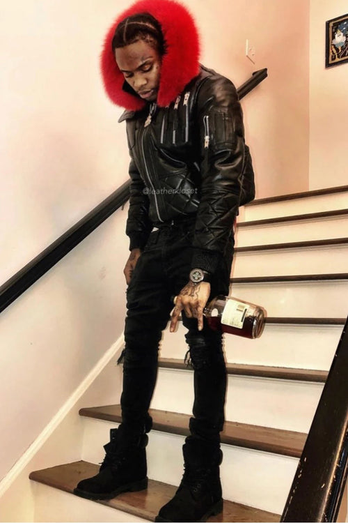 Men's Roddy Bomber Jacket With Red Fox Hood