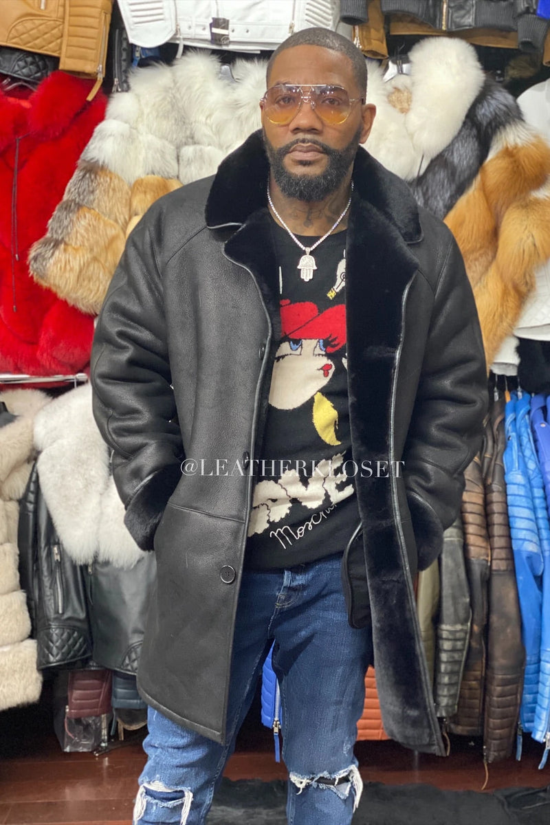 Men's Sheepskin Shearling Car Coat