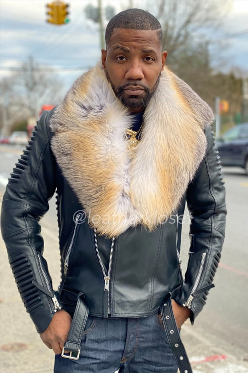 Men's Trey Biker Full Fox Fur Collar [Gold Fox]
