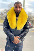 Men's Trey Biker Full Fox Fur Collar [Yellow Fox]