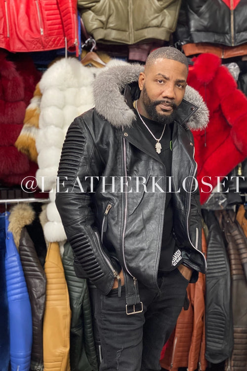 Men's Trey Biker With Fox Fur Hood