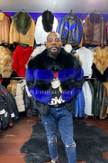 Men's Two Tone Fox Fur Bomber Jacket