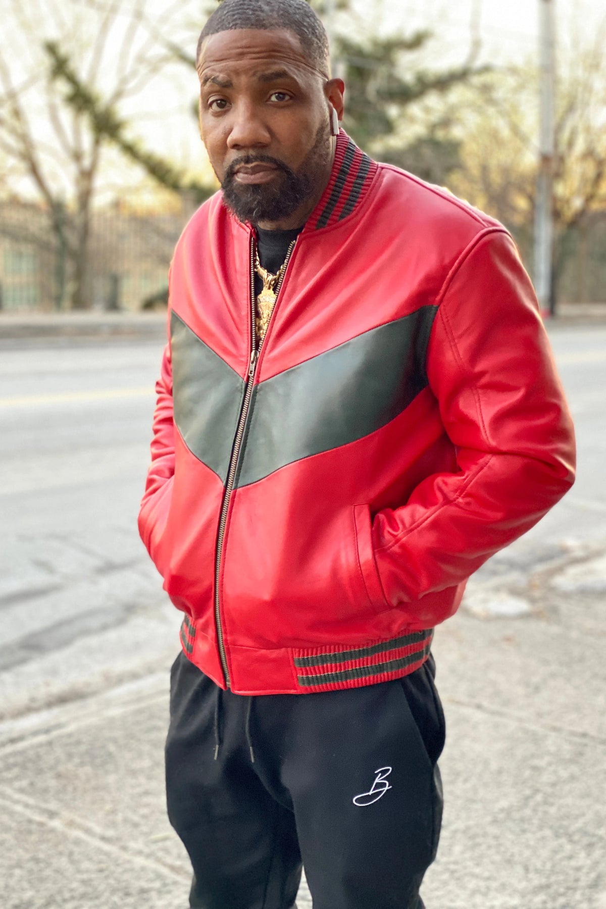 Men's V Baseball Jacket Christmas Colorway