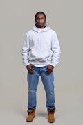 Men's Leather Pull-Over Hoodie [White]