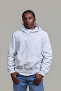 Men's Leather Pull-Over Hoodie [White]