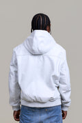Men's Leather Pull-Over Hoodie [White]