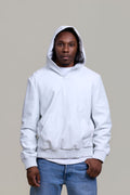 Men's Leather Pull-Over Hoodie [White]