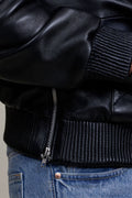 Men's Leather Pull-Over Hoodie [Black]