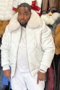 V-Bomber With Premium Fox Collar [White]