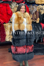 Women's Full Length Fox Fur Vest