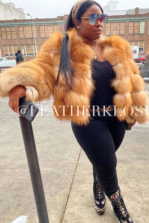 Women's Gold Fox Bomber Jacket