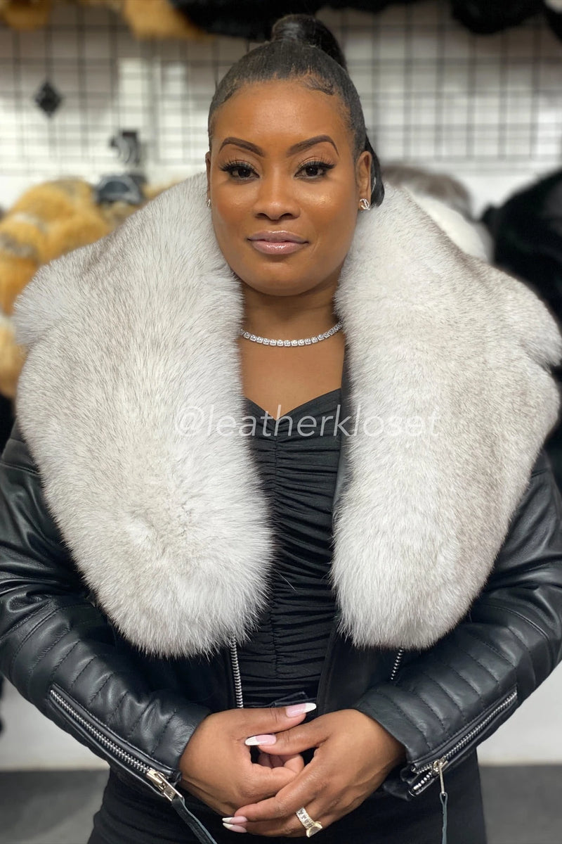 Women's Jay Biker Full Fox Fur [Natural White Fur]