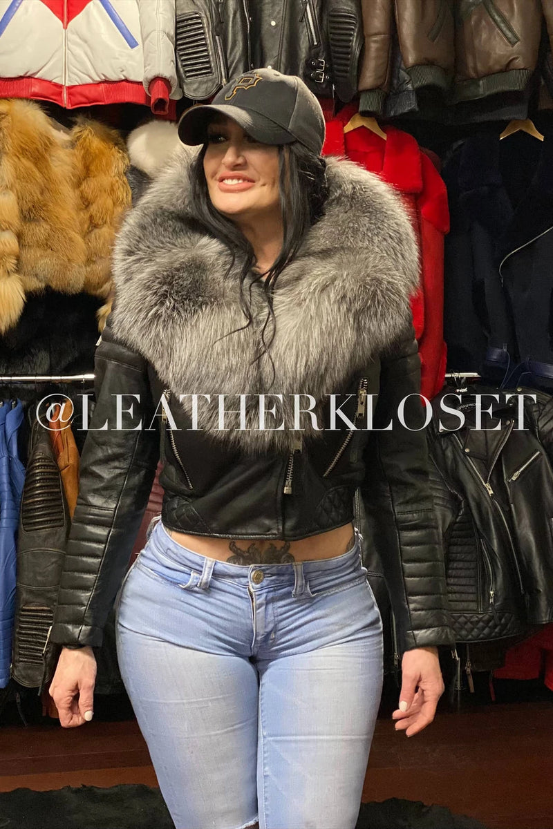 Women's Jay Biker Full Fox Fur
