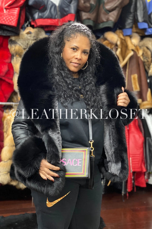 Women's Lara Shearling With Fox [Black]