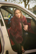 Women's Leather And Fox Combo [Wine]
