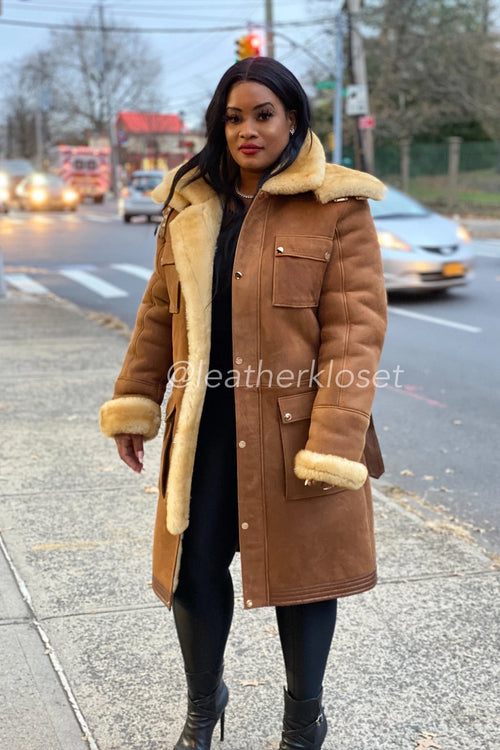 Women's Milan Real Sheepskin Coat