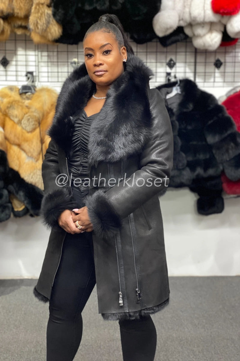 Women's Real Sheepskin 3/4 Jacket