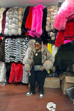 Women's Snooky Full Skin Crystal Fox Fur Bomber