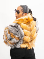 Women's Telise Gold And Silver Fox Bomber