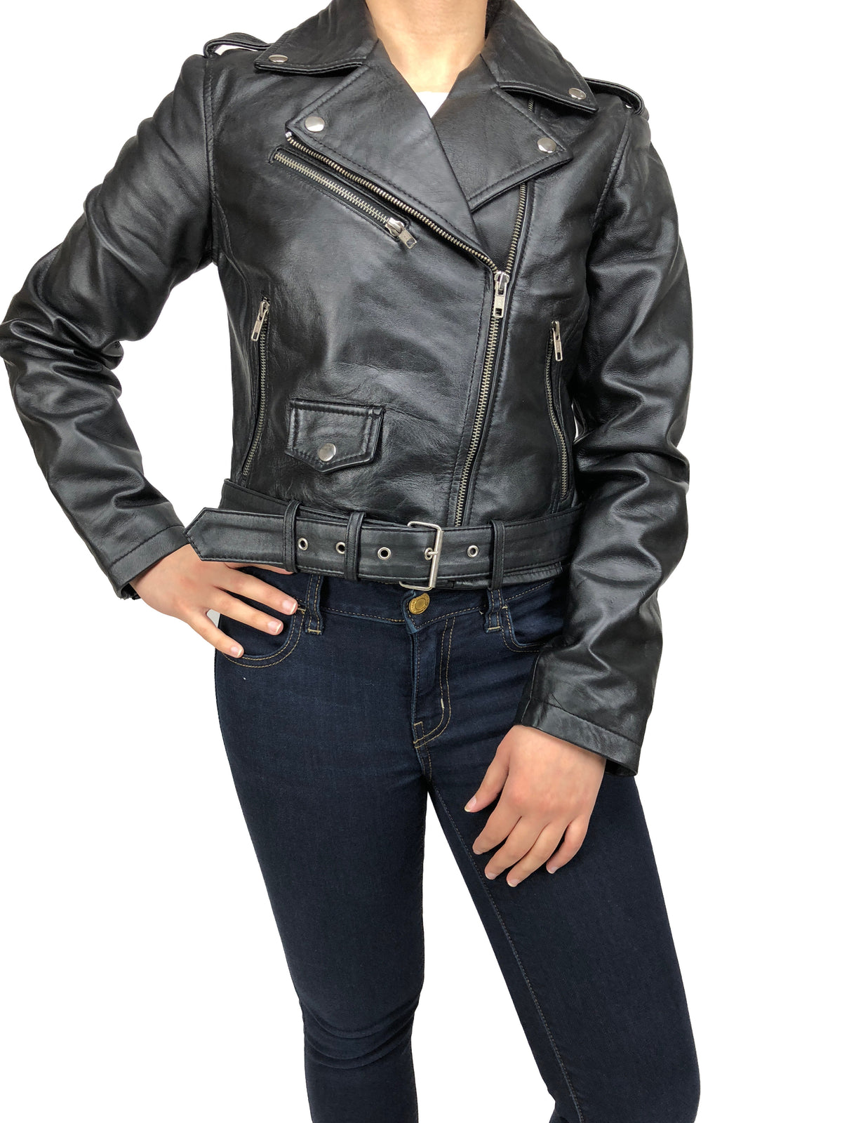 Women's Classic Biker Black [SLIM FIT]