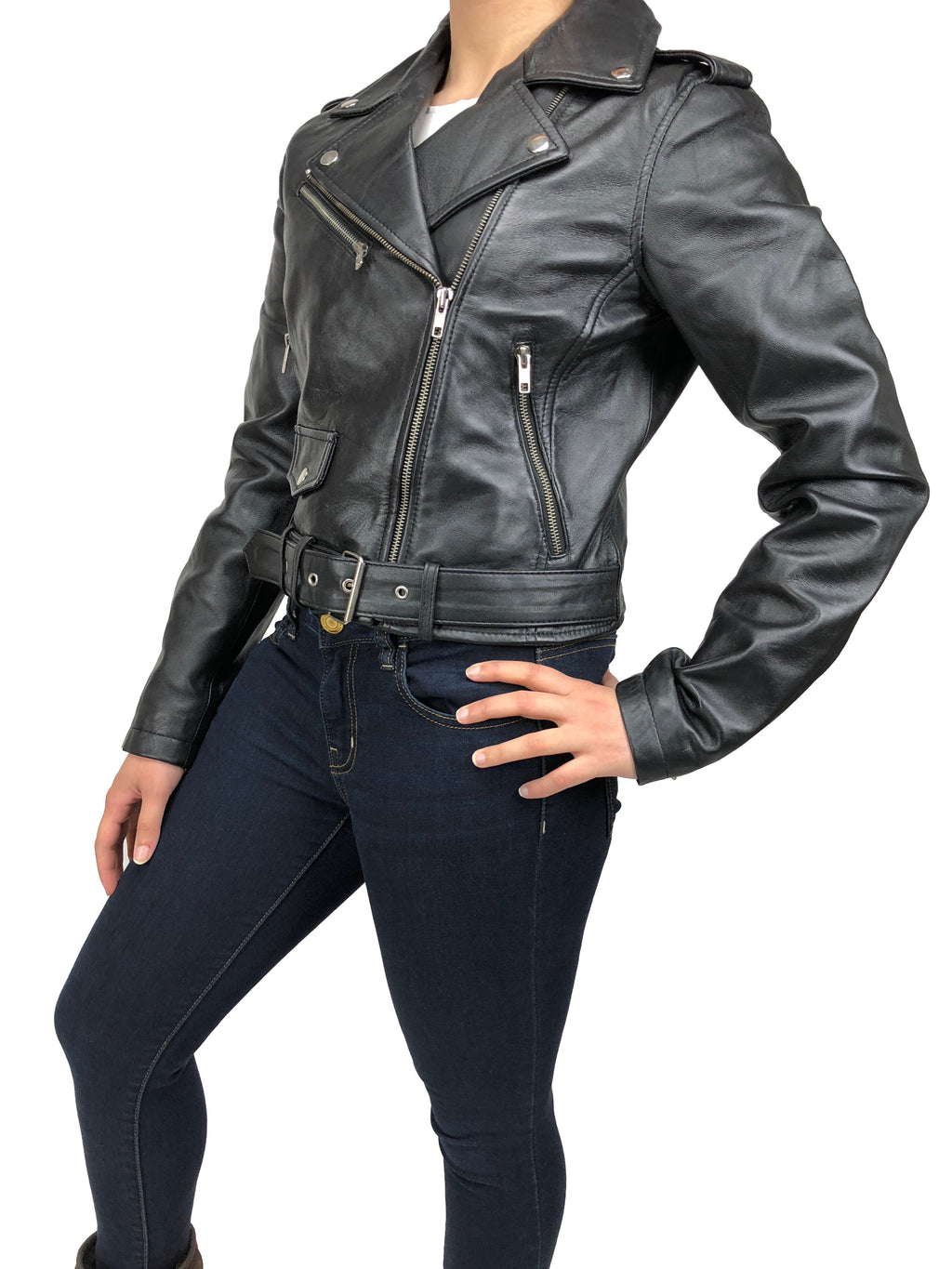 Women's Classic Biker Black [SLIM FIT]