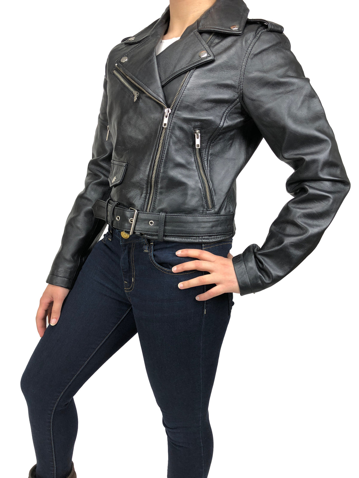 Women's Classic Biker Black [SLIM FIT]