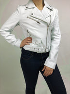 Women's Classic Biker White [ SLIM FIT ]