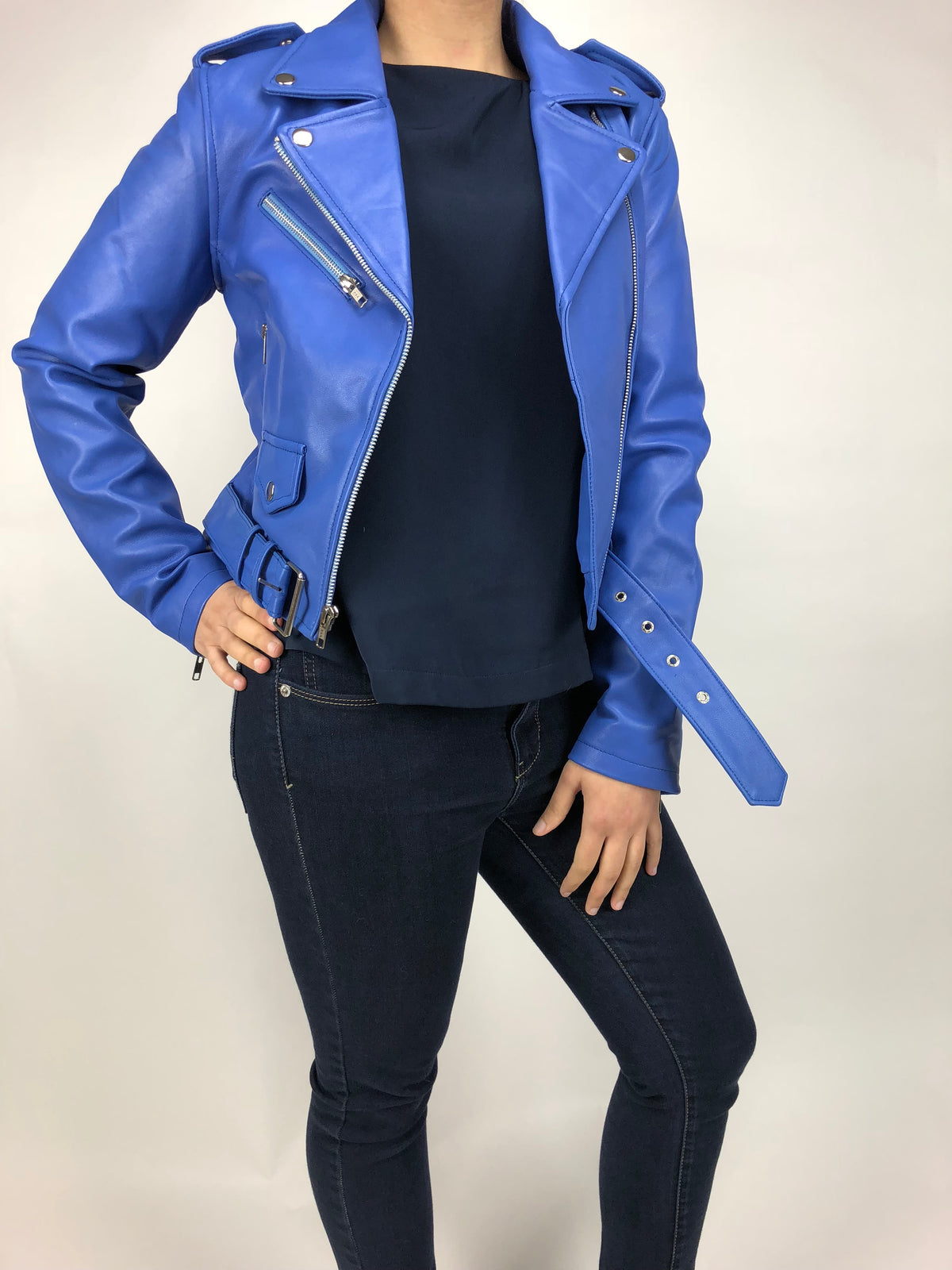 Women's Classic Biker Royal Blue [ SLIM FIT]