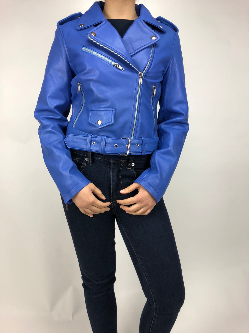 Women's Classic Biker Royal Blue [ SLIM FIT]