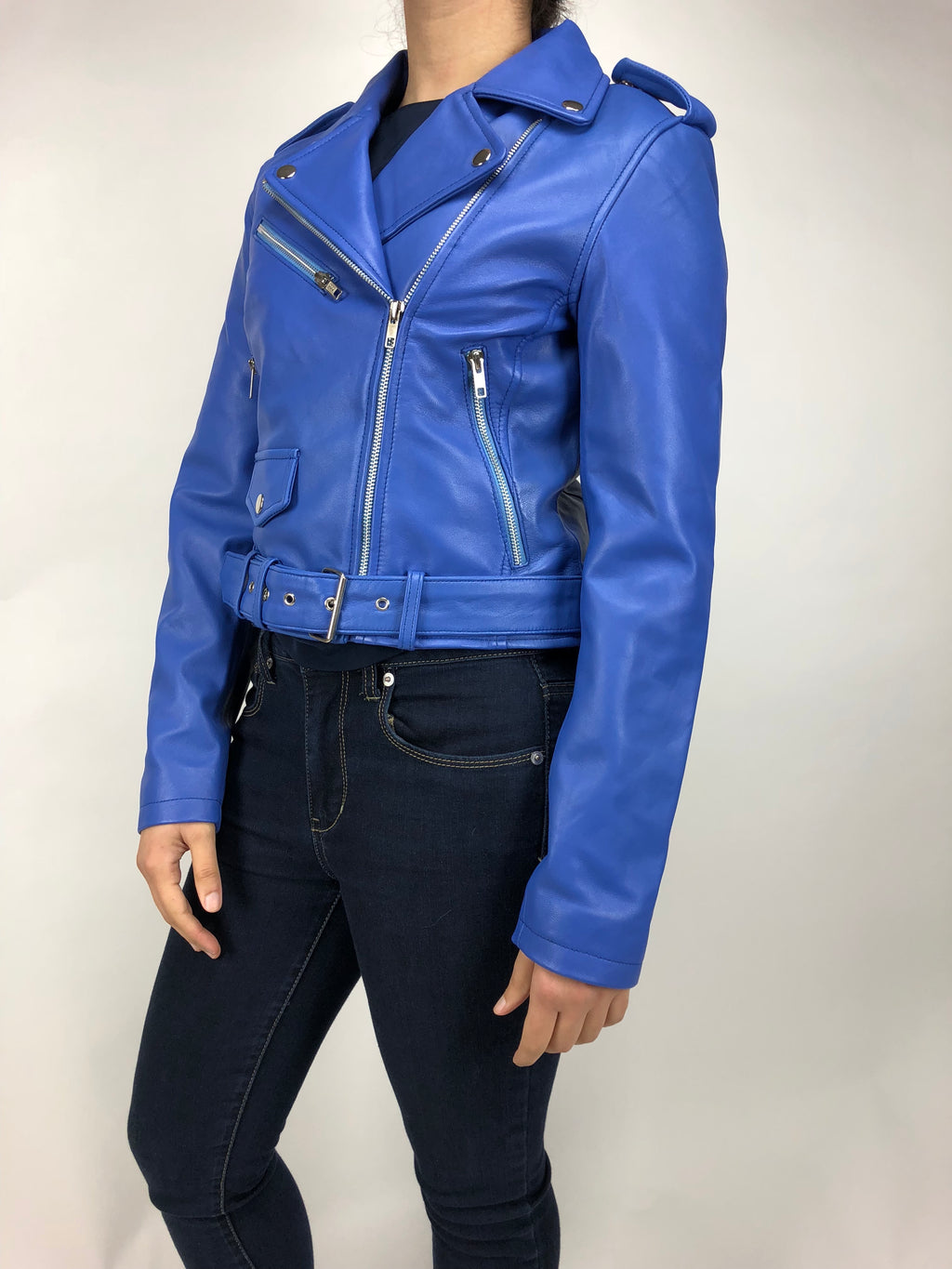 Women's Classic Biker Royal Blue [ SLIM FIT]