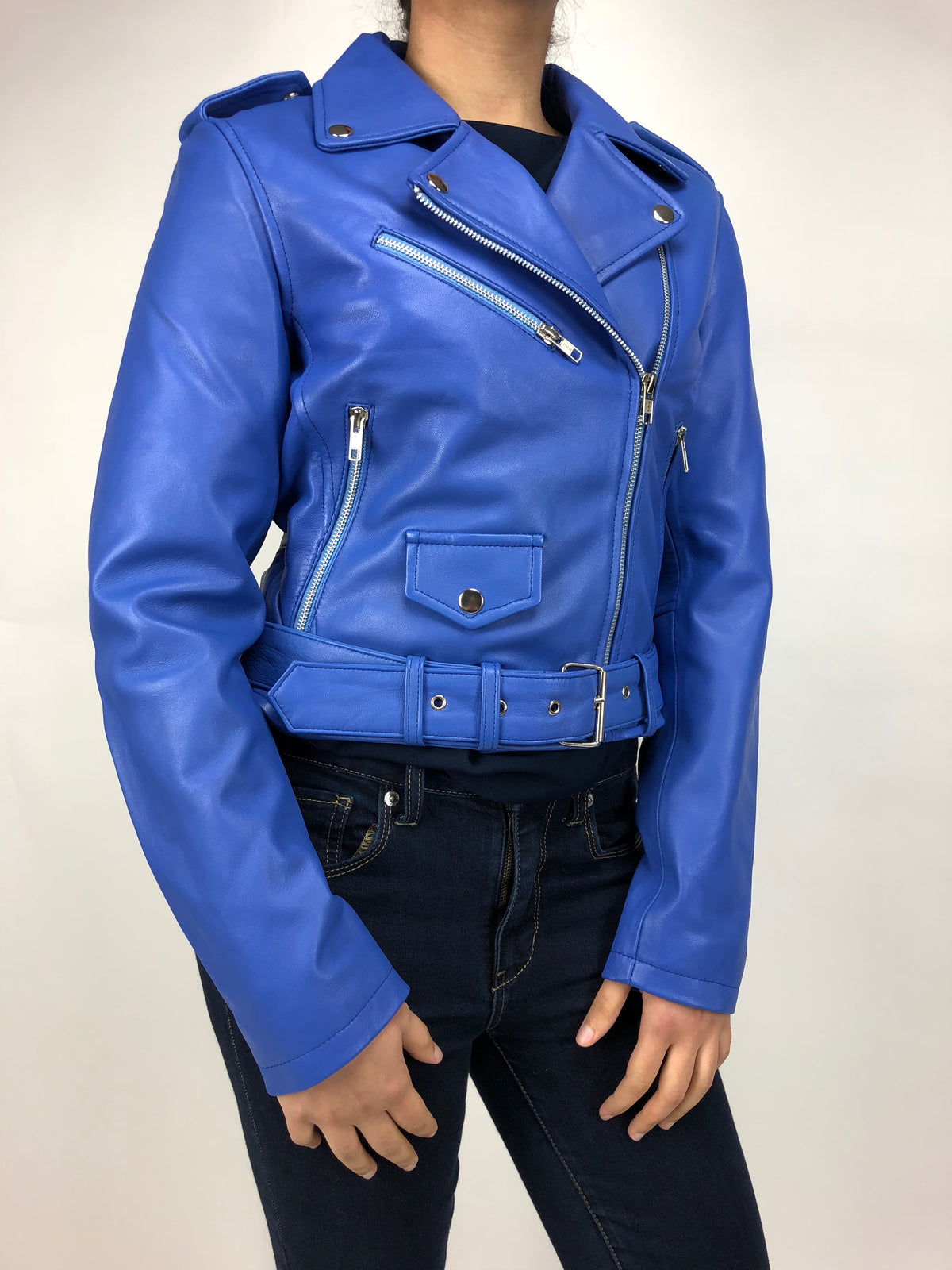 Women's Classic Biker Royal Blue [ SLIM FIT]
