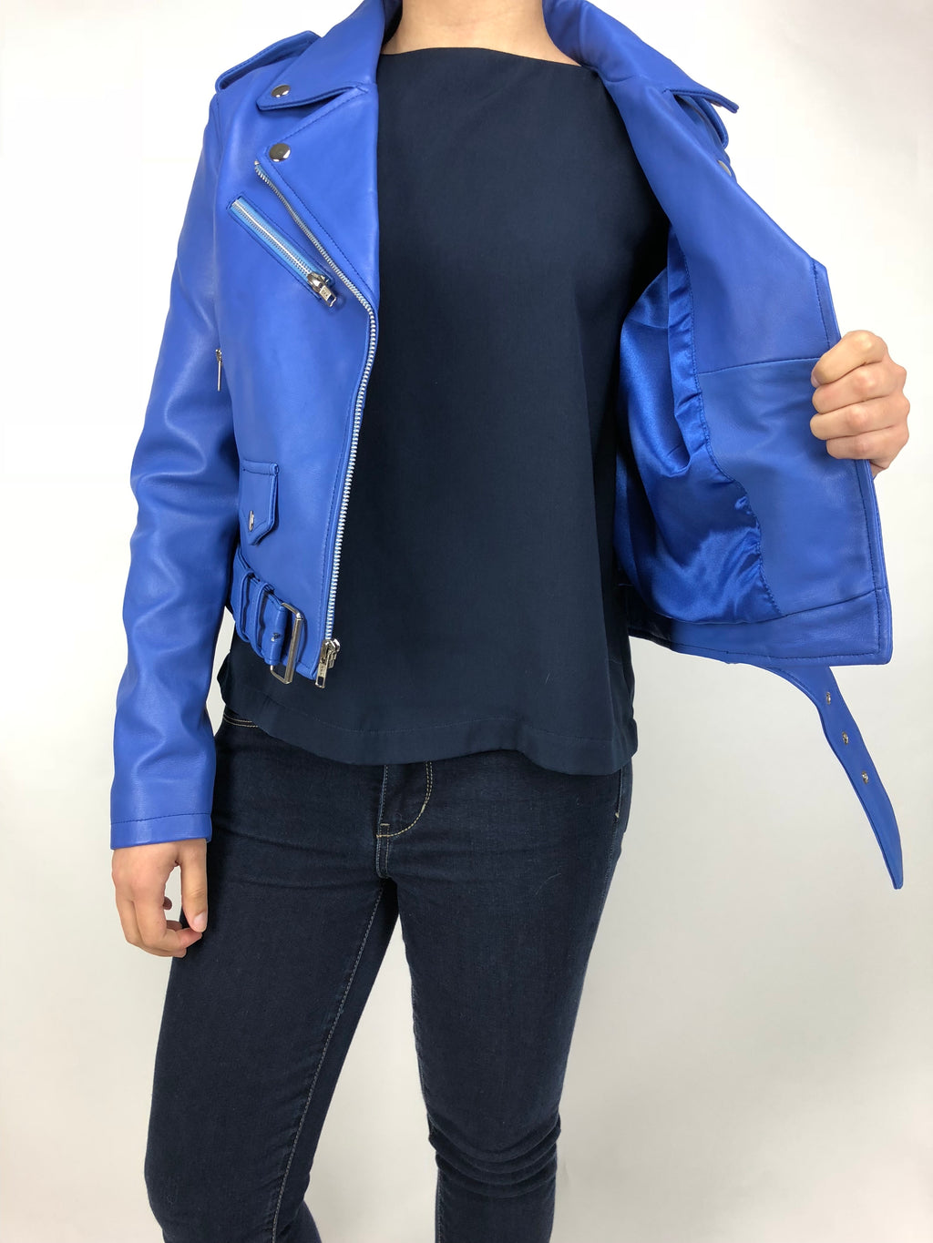 Women's Classic Biker Royal Blue [ SLIM FIT]