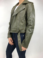 Women's Classic Biker Olive Green [Slim Fit]