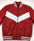 Men's V-Bomber Baseball Jacket [Red/White]