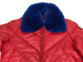 Men's V-Bomber Red Premium Royal Blue Fox Collar