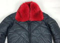 Men's V-Bomber Navy Premium Red Fox Collar