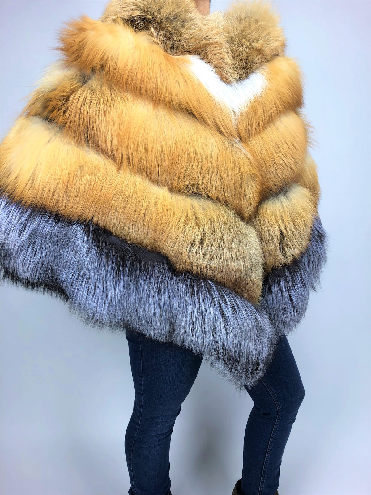Women's Fox Fur Poncho