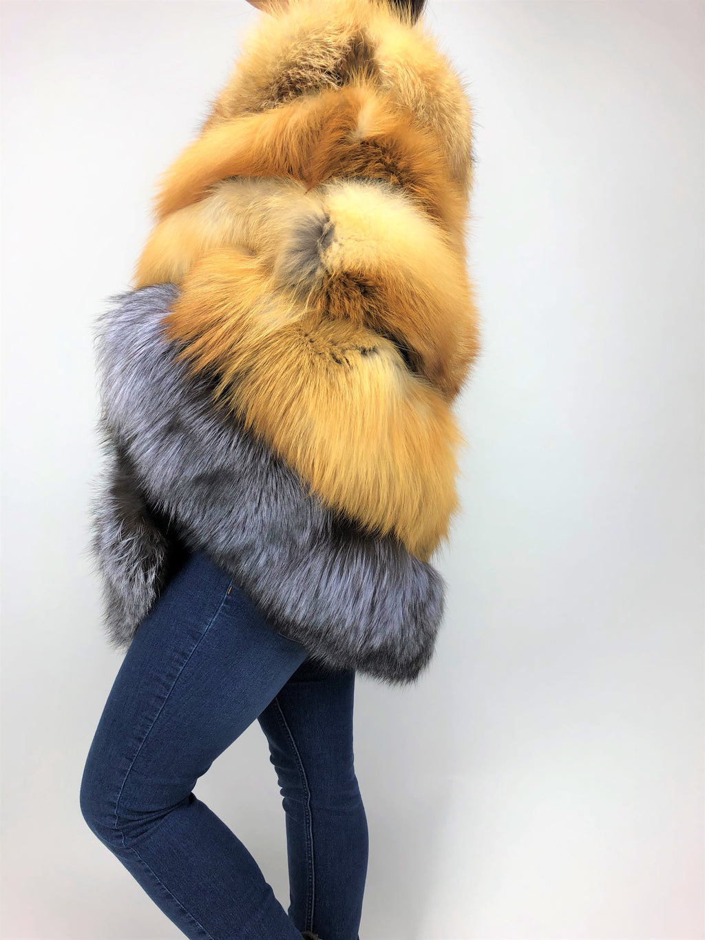 Women's Fox Fur Poncho