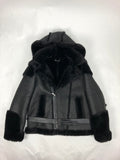 Mens Andre Shearling Biker Classic With Hood